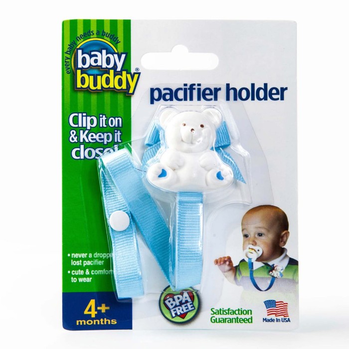 Bear Pacifier Holder - Light Blue