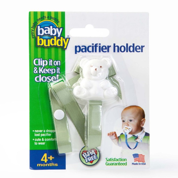 Bear Pacifier Holder - Sage (00105)