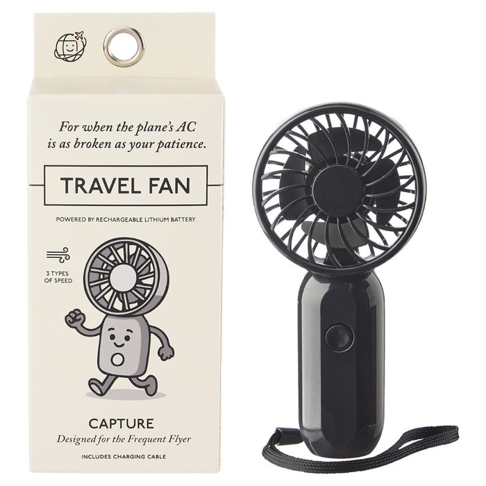 72 pieces Black Travel Fan With Rechargeable Battery - Electric Fans