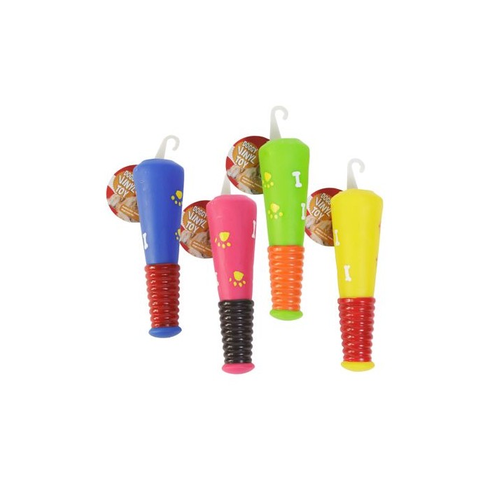 Dog Toy Vinyl Bat With Squeaker 7 Inch 4 Assorted Designs In Pdq