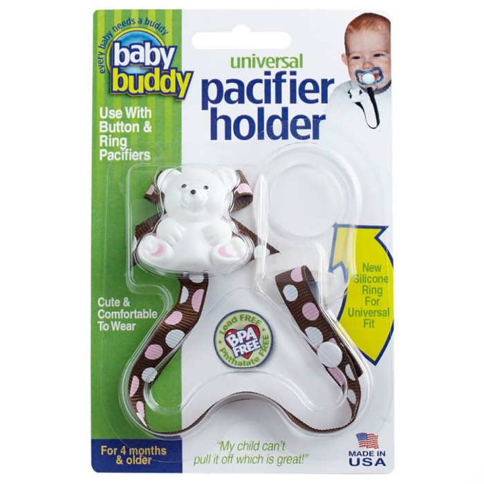 Universal Pacifier Holder Dots - Pink Chocolate