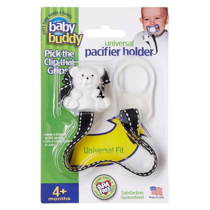 Universal Pacifier Holder Stitches - BlacK-White