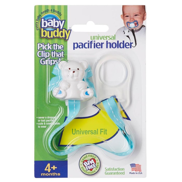 Universal Pacifier Holder Stitches - OceaN-White