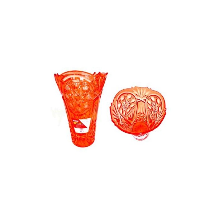 Vase Crystal Like 9.25" High Red Color