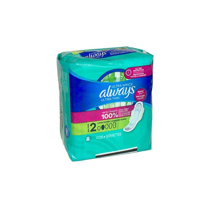 Always Ultra Thin Maxi Pads With WingS- 8 ct