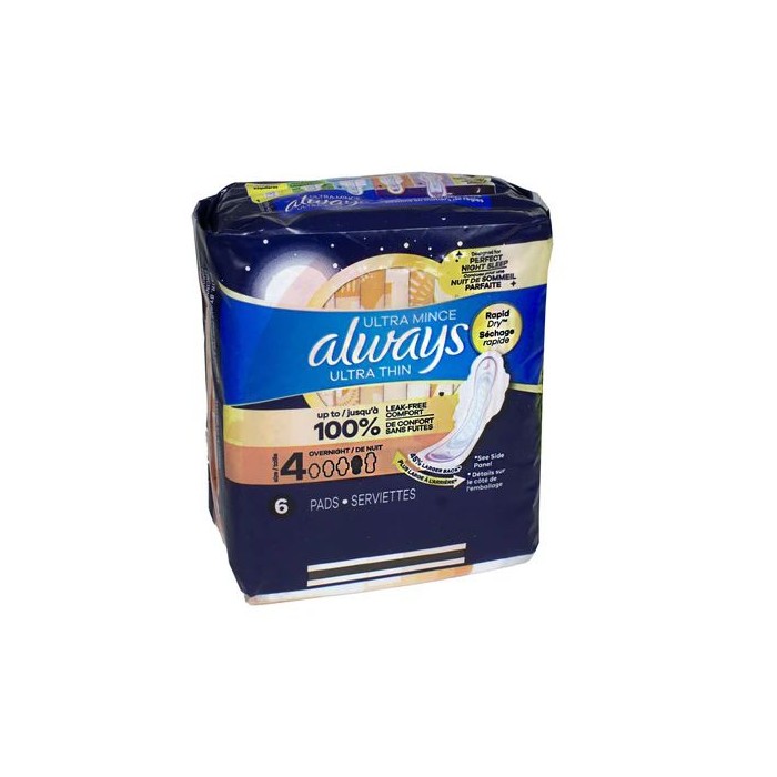 Always Ultra Thin Maxi Pads With Wings Size 4- 6 ct