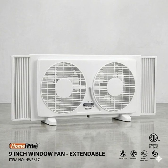 9-Inch Extendable Window Fan - Electric Fans