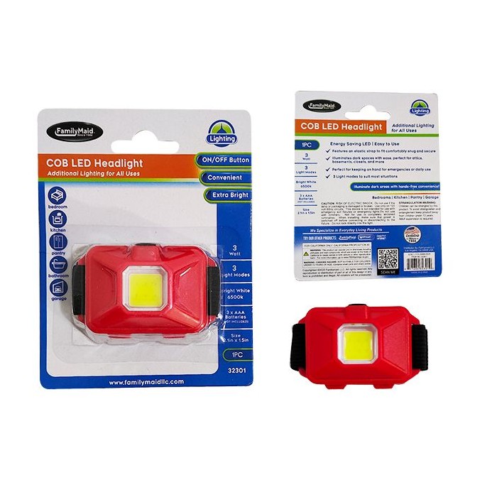 Cob Headlight Led 2.1x1.5x0.8-inch Red Color