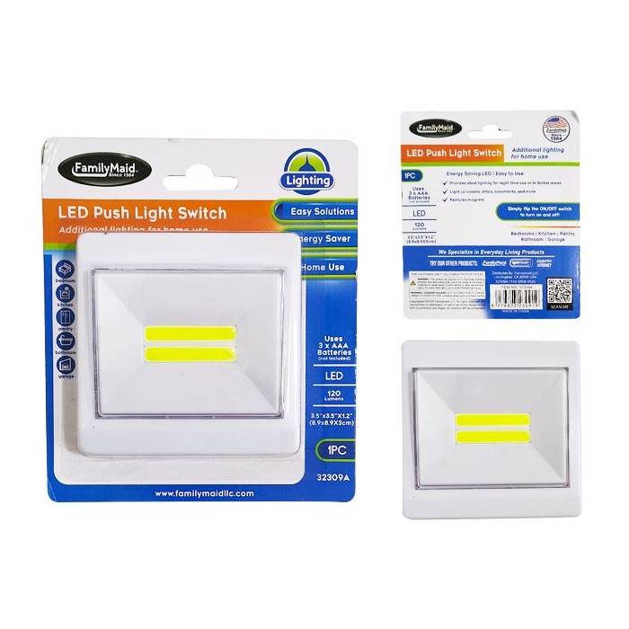 Cob Led Push Light 3.5-inchx3.5-inchx1.2-inch