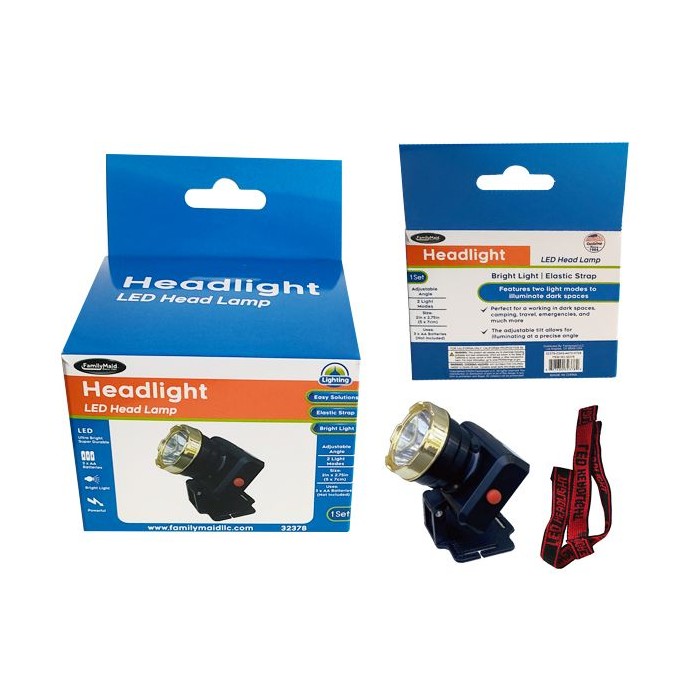 Headlight With Elastic Strap Gold Black