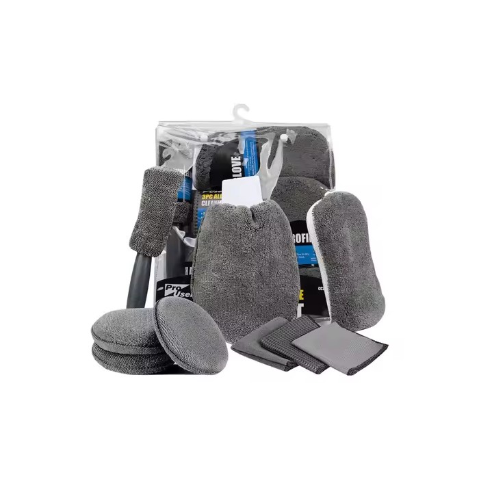 9PCS Car Cleaning Tool Kit, Complete Wash & Detailing Set with Brush, Mitt, Sponge & Towels