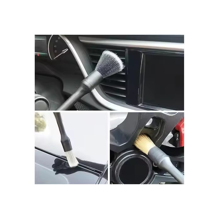 Boars Hair Car Detailing Brush Set Multi-purpose Vehicle Interior & Exterior Cleaning Brushes Auto Care Accessory For Daily Maintenance & Holiday Gift