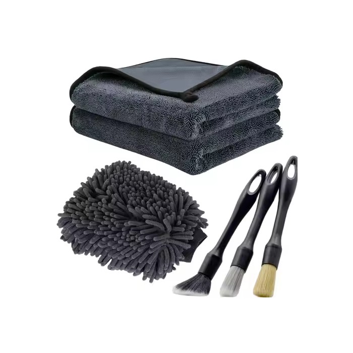 Car Wash Kit Cleaning Set Mitt Detailing Brush Absorbent Towel Uses For Comprehensive Cleaning Kit For Cars