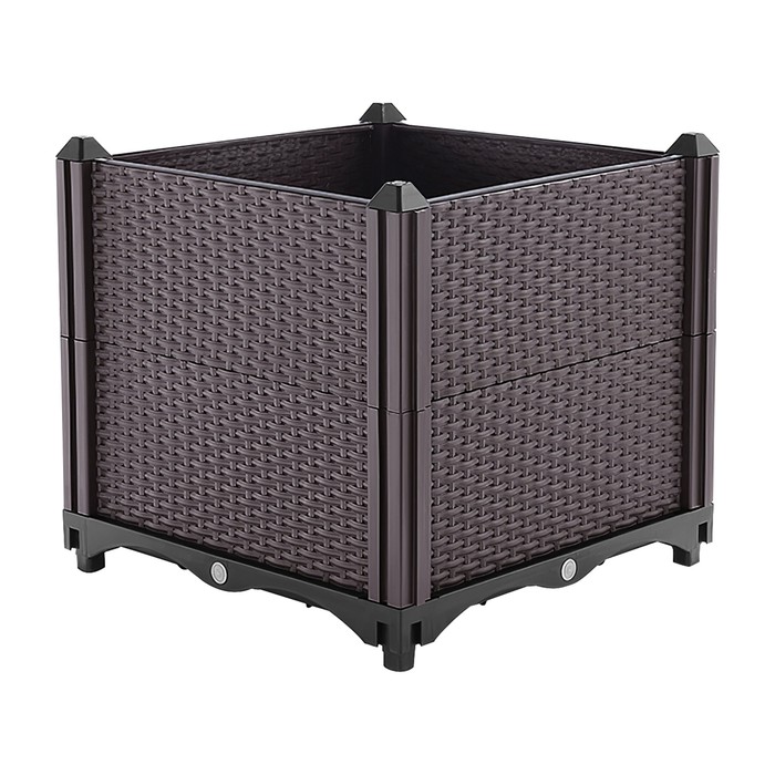 1 Set Raised Garden Bed For Spring Garden Decoration Plant Growth Box With Self-watering System For Garden Patio Balcony Elevated Planter Box For Flowers Vegetables Herbs