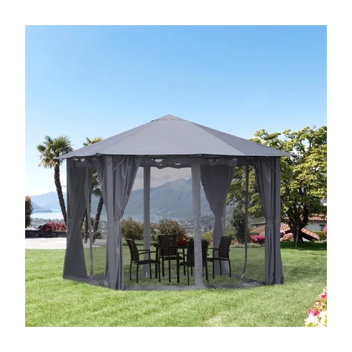 10ft X 10ft Patio Gazebo-Black-AS