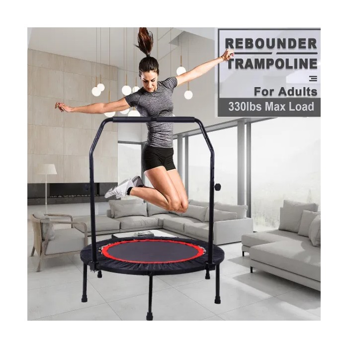 40 Inch Mini Exercise Trampoline For Adults Or Kids Indoor Fitness Rebounder Trampoline With Safety Pad Max. Load 300LBS