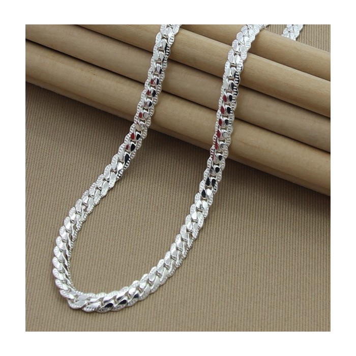 6MM Full Side Silver Plated Necklace