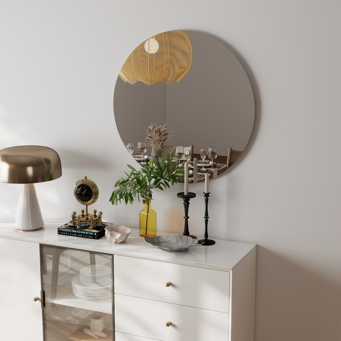 80cm Bathroom Mirror, Round Mirror, Wall Mount