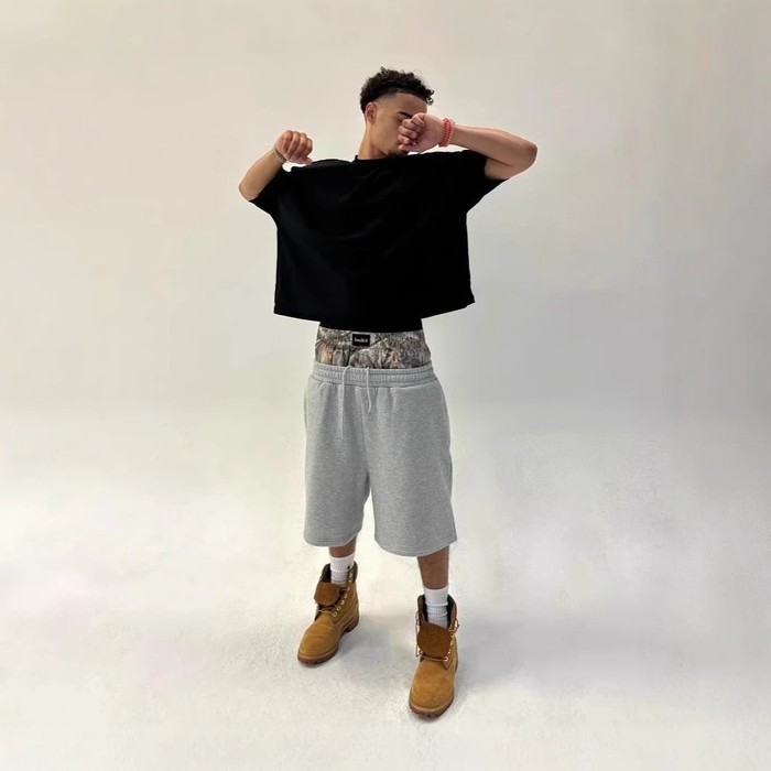 American High Street Double Waist Head Cropped Trousers Men