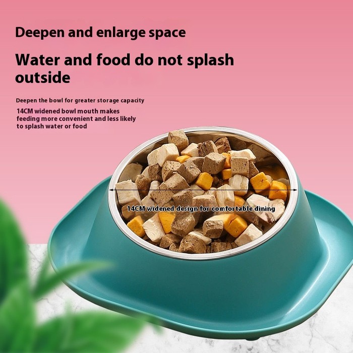 Anti-ant Cat Bowl Stainless Steel Oblique Mouth Anti-leakage Cat Food Holder Anti-tumble Pet Supplies