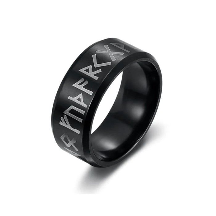 Asgard Crafted Handcrafted Stainless Steel Runic Alphabet Ring