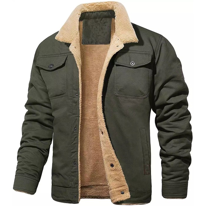 Autumn And Winter New Men's Jacket Hooded Fleece-lined Mid-length Overalls