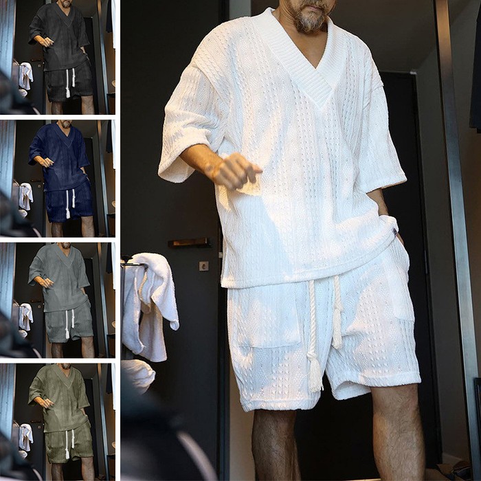 Casual Suit Men's Summer Loose Short Sleeve Tops And Shorts