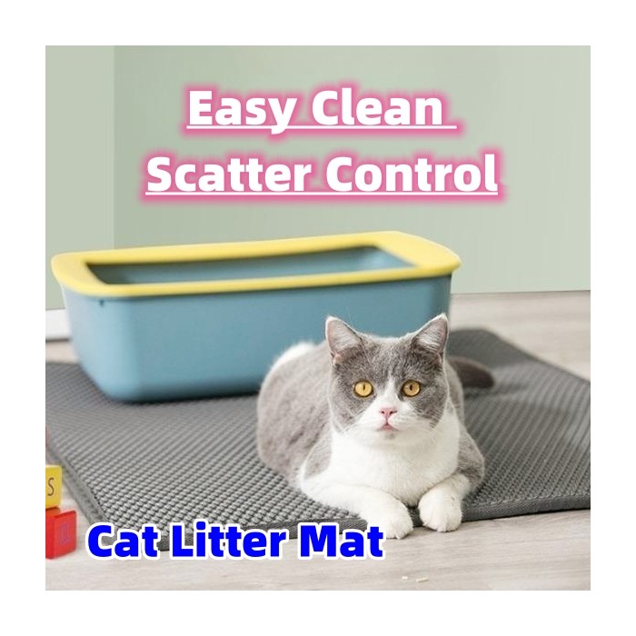 Cat Litter Mat Pet Solid Color Waterproof Cat Litter Mat Easy Clean Scatter Control Pets Supplies