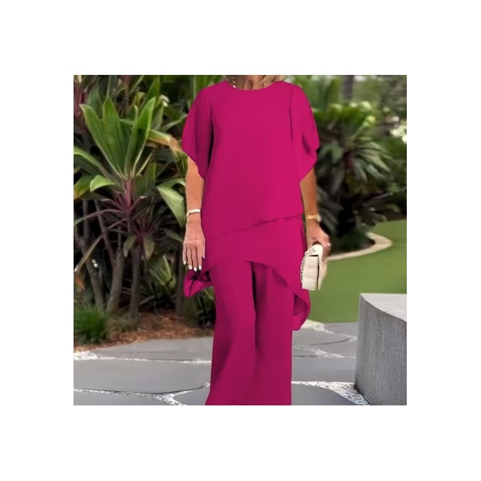 Chiffon Solid Color Loose And Irregular Suit