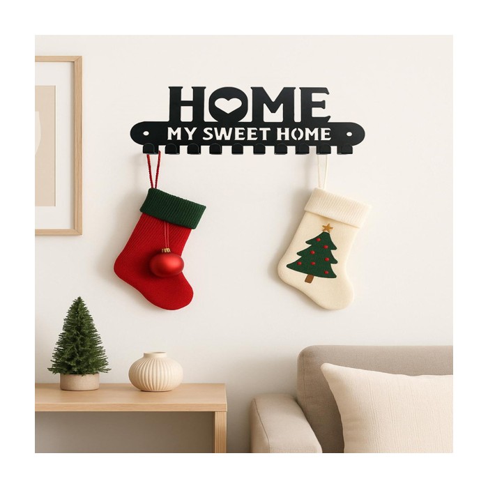CIFbuy 2-in-1 Halloween Christmas Wall Key Holder With Sturdy Iron Hooks Entryway Organizer Holiday Home Decor(TikTok, Temu Pick-up Service)