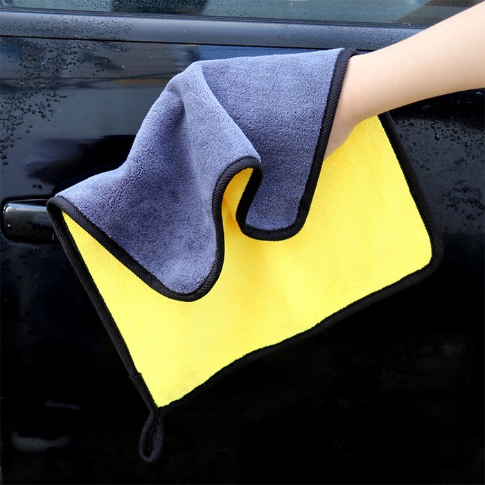 Coral Fleece Car Cleaning Cloth Fiber Rag Thickened Absorbent Two-color Double-sided Car Towel