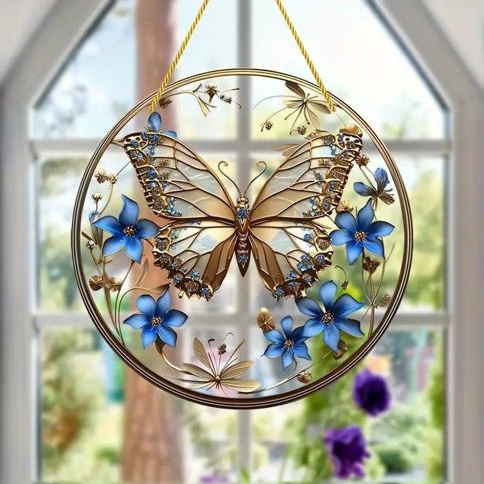Creative Butterfly Theme Home Wall Decoration Acrylic Hanging Painting