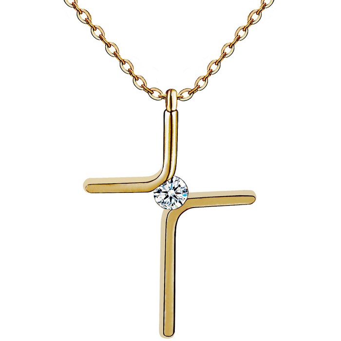Cross Pendant New Simple Necklace Titanium Steel Plating