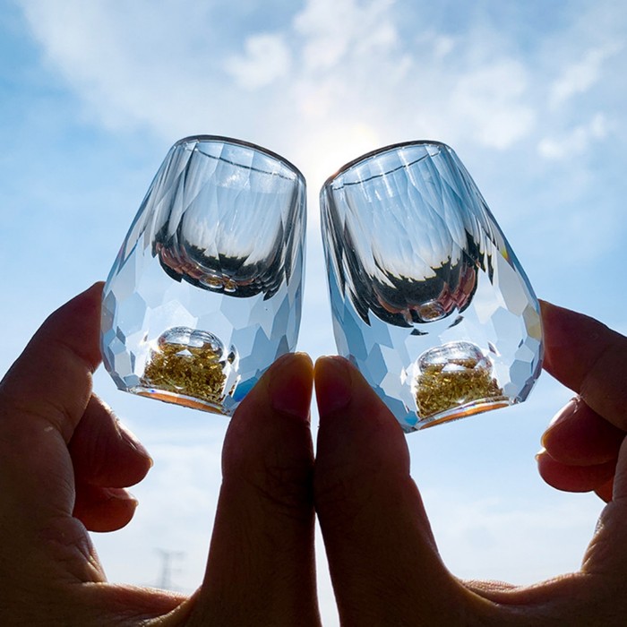 Diamond Shooter Glass Household White Wine Set Thick Bottom