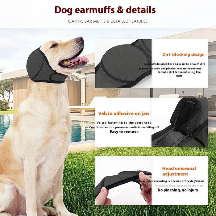 Dog Head Cover Lightning Protection Waterproof Summer Swimming Waterproof Earmuffs