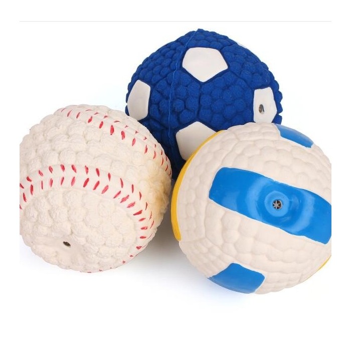 Dog toy bite-proof teeth molar latex toy ball pet interactive sound training ball pet supplies