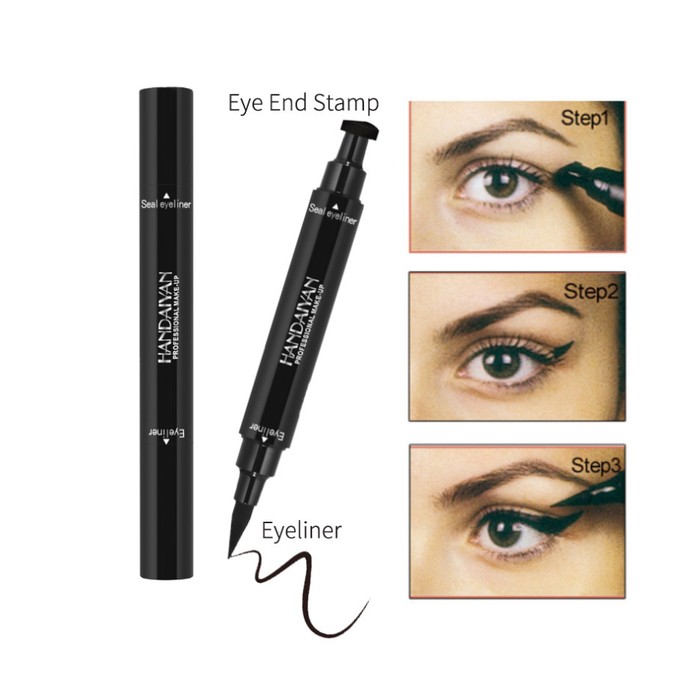 Double-headed seal eyeliner Triangle seal eyeliner 2-in-1 waterproof eyeliner