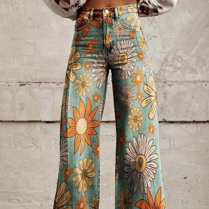 European And American Plus Size Women's Casual Pants Thin Wide Leg