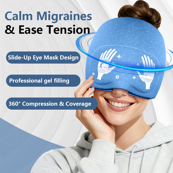 Eye-Opening Hat Eye Mask Set ColdHot Gel Ice Cap
