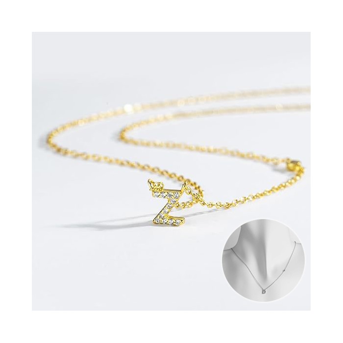 Fashion Jewelry Luxury Gold Color A-Z 26 Letters Necklace CZ Pendant For Women Cute Initials Name Necklace Fashion Party Wedding Jewelry Gift