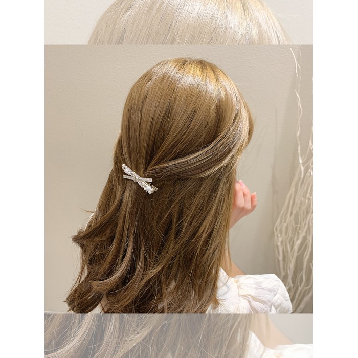 Girls Heart Pearl Diamond Side Clip Hair Accessories Female Hairpin