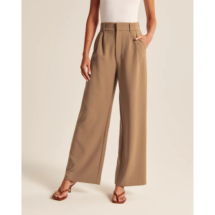 High Waist Straight Trousers With Pockets Wide Leg Casual Pants For Women