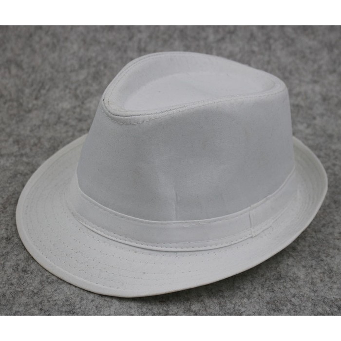 Hipster Men's Versatile Retro British White Fedora Hat