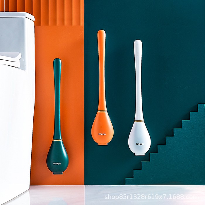 Household Brush Wall-mounted Long-handled Silicone Toilet Brush