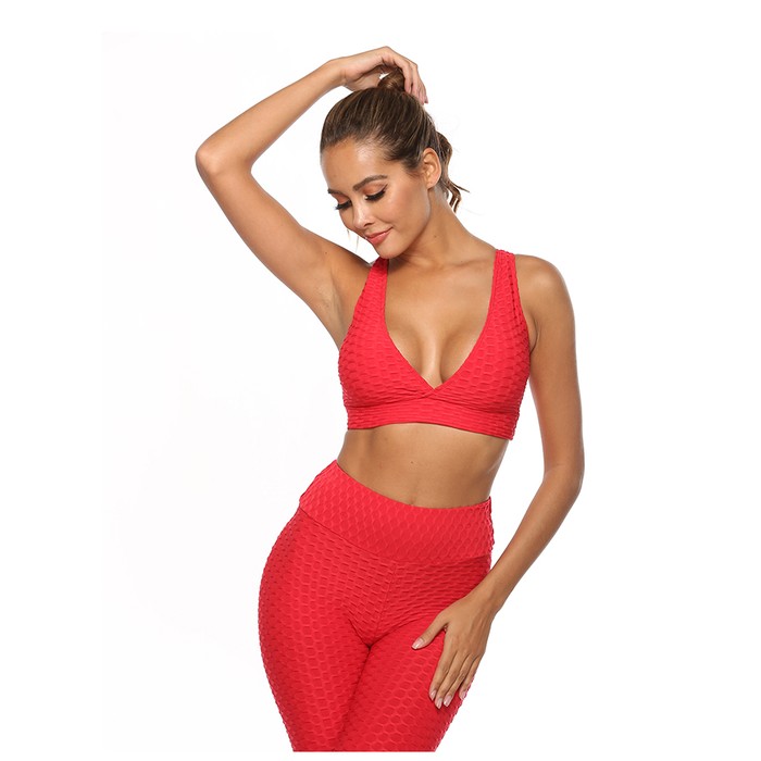 Jacquard bubble sports bra