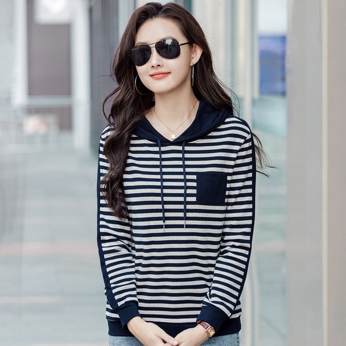 Loose Fashionable Stylish Korean Style Plus Size All-matching Long-sleeve T-shirt