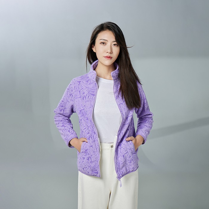 Maple Leaf Camouflage Double-sided With Velvet Stand Collar Fleece Sweater