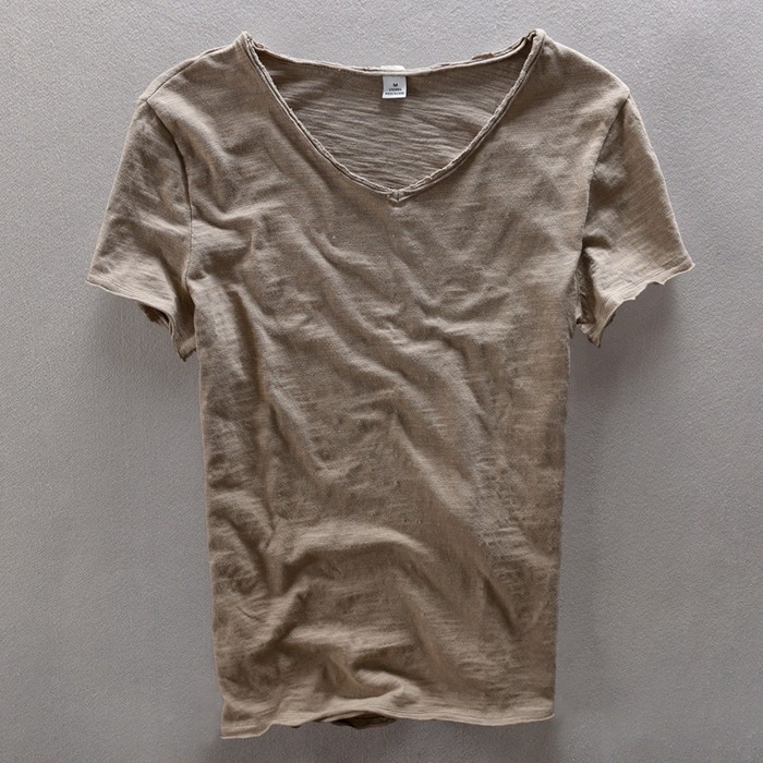 Men's Short-sleeved Cotton Slub Cotton Aberdeen Trendy Men