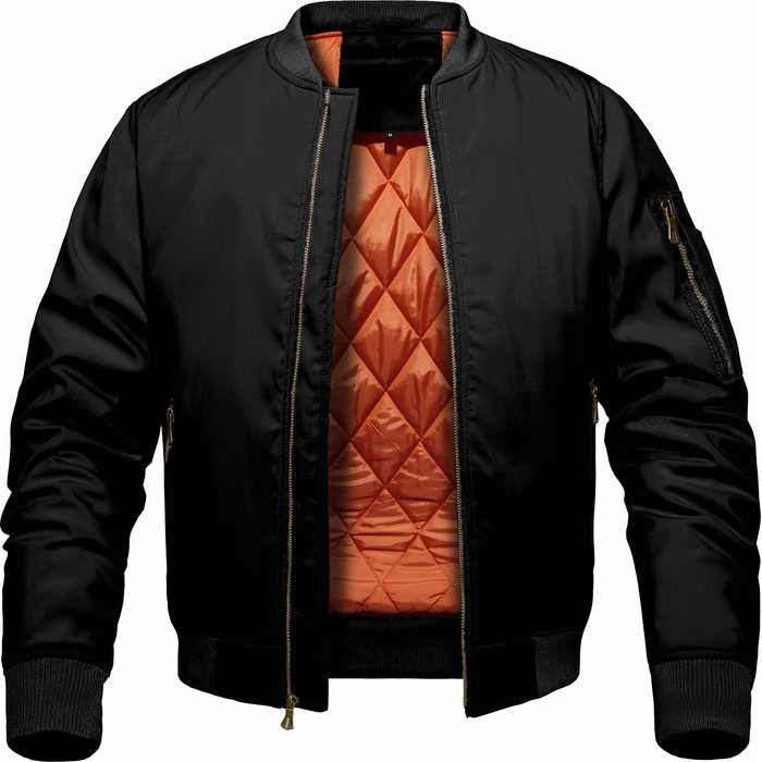 Men's Winter Bomber Jacket, Baseball Jacket Outwear, Thickened Warm Flight Jacket With Ribbed Cuffs, Windproof Casual Coat