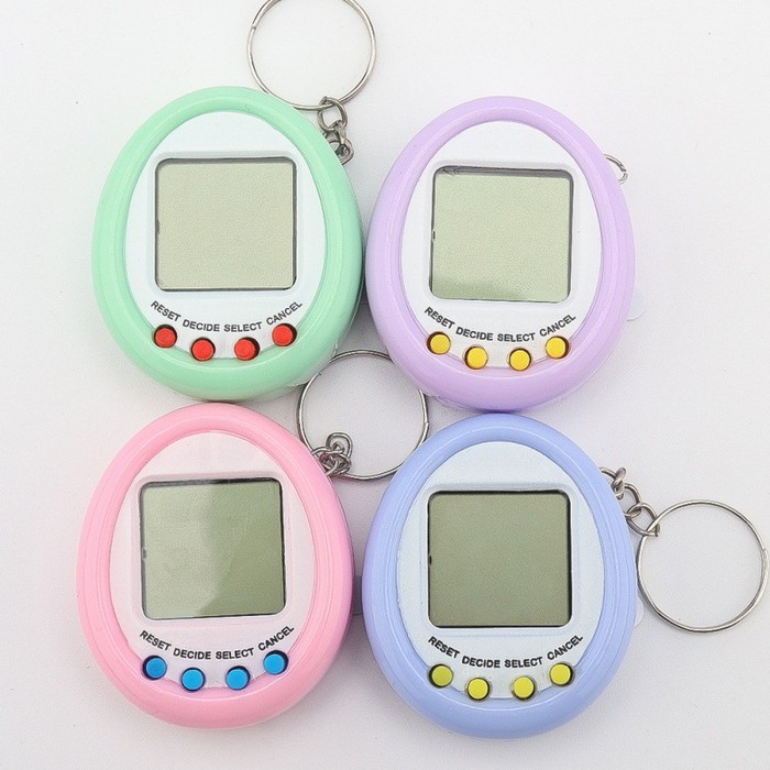 Mini Electronic Pet Machine Keychain Virtual Elf Developing Game Machine